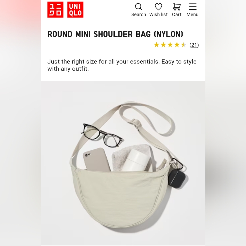 GUC Uniqlo Crescent bag in Natural